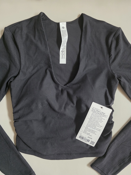 lululemon athletica Tops - Lululemon All It Takes Ribbed Nulu V-Neck Long Sleeve Top Built In Bra - Black 4